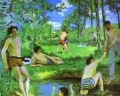 弗雷德里克巴齐耶 - Bathers (Summer Scene)